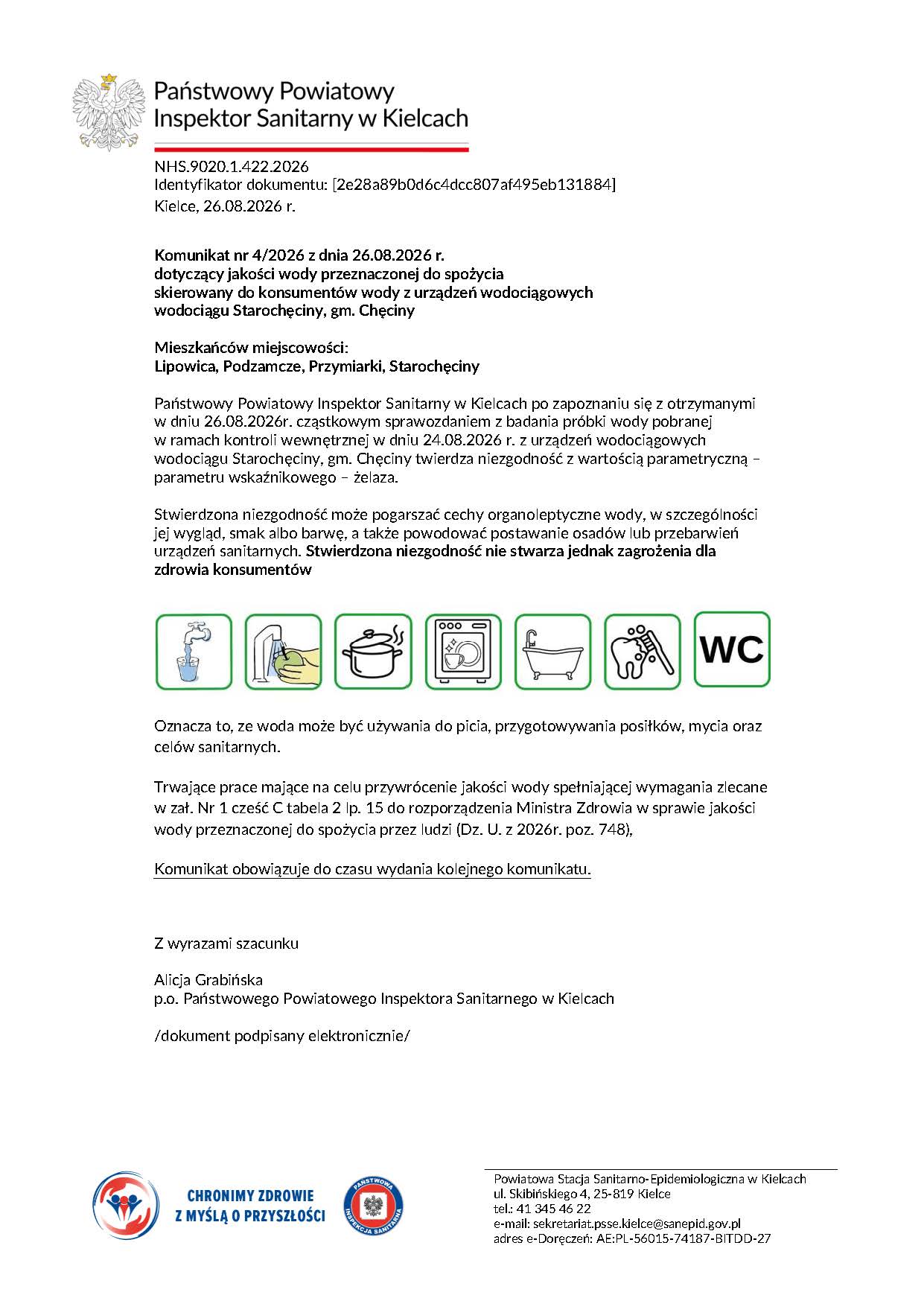 Komunikat skierowany do konsumentów